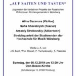 Benefizkonzert zugunsten der karitativen Projekte der Russischen Orthodoxen Kirchengemeinde Würzburg